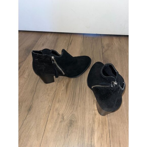 Vionic Black Anne Ortho Snake Print Leather/Suede Ankle Boots Size 9 - Picture 5 of 9